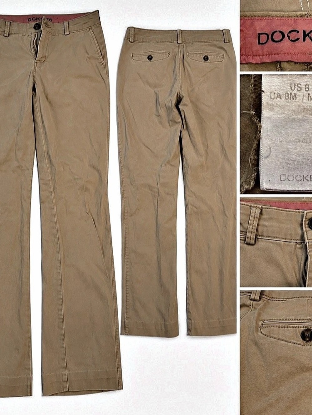 Dockers Women’s Khaki Straight Leg Chino Pants Size 8M